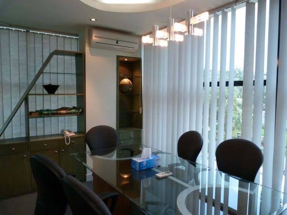 Classic Office Interior with Partition Workspaces
